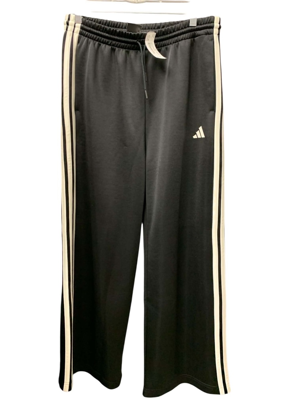 adidas Black Joggers with White Side Stripes Size M